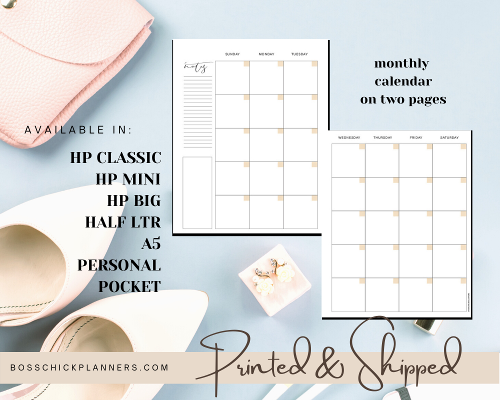 Boss Chick Pink Printed Planner Inserts for A5 Personal HP Classic Min –  BossChickPlanners