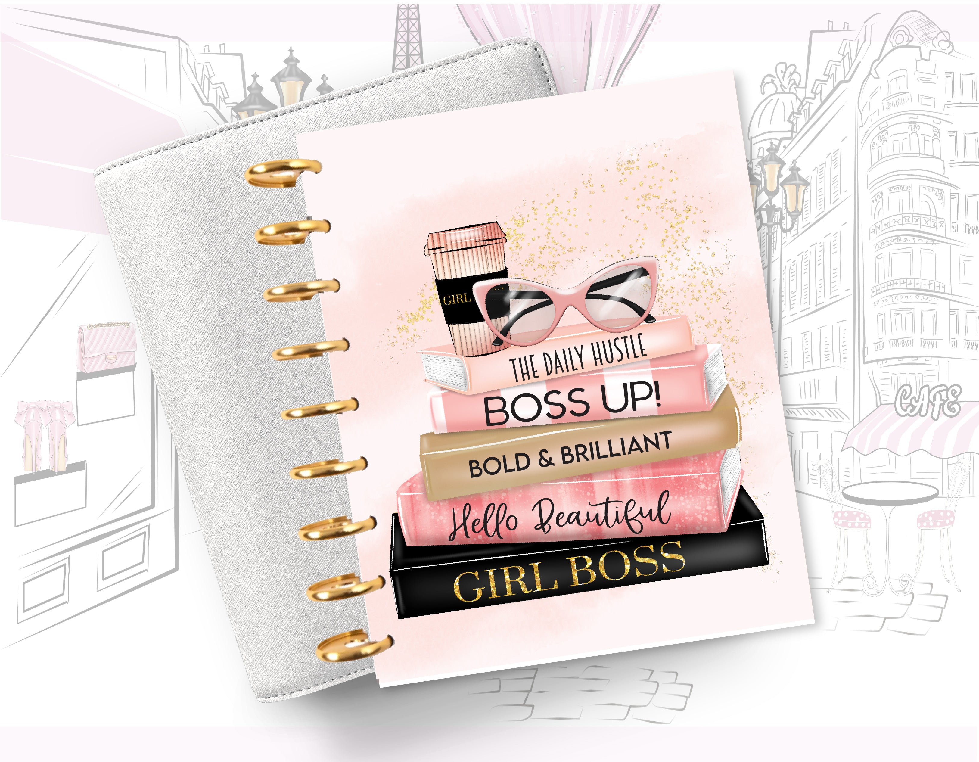 Fashion Style Girl Agenda Insert Dashboard or Cover Set for 