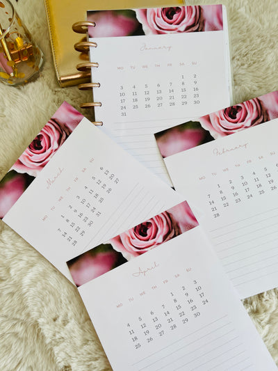 Pink Rose Printed To Do Planner pages for your agenda MM GM, Agenda,  Filofax Planner, A5 Agenda, half letter size, desk agenda inserts